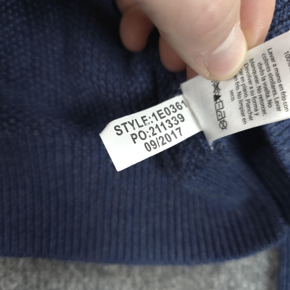 Vineyard Vines Sweater Mens Small Blue Merino Wool‎ 1/4 Zip Mock Neck Commando - Picture 5 of 11